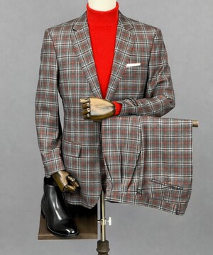 Business Suit Vintage grey check b2bs-JKA0019